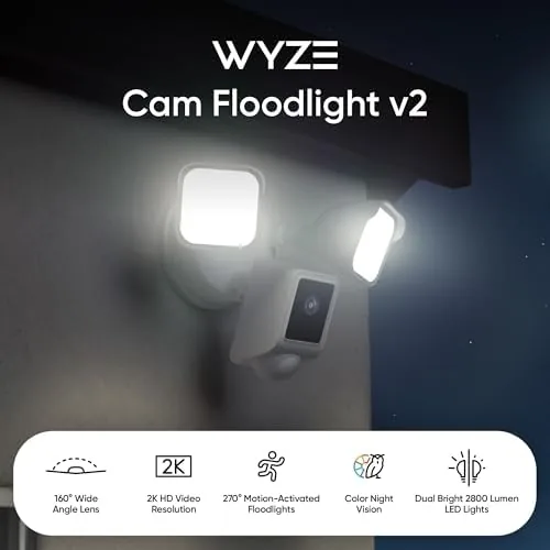 Close look at the WYZE Floodlight Camera v2, 2K HD Outdoor Security Camera with 2800 Lumens build quality