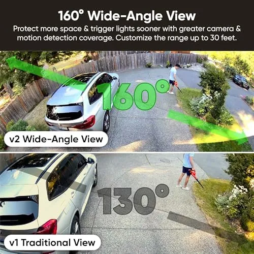 The WYZE Floodlight Camera v2, 2K HD Outdoor Security Camera with 2800 Lumens in real use