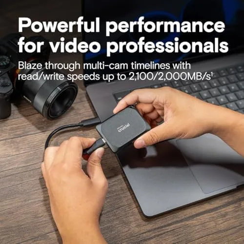 Close look at the Crucial X10 Pro 1TB Portable SSD, Up to 2100MB/s Read build quality