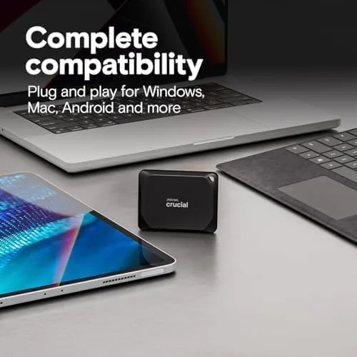 Another view of the Crucial X10 Pro 4TB Portable SSD, Up to 2100MB/s Read