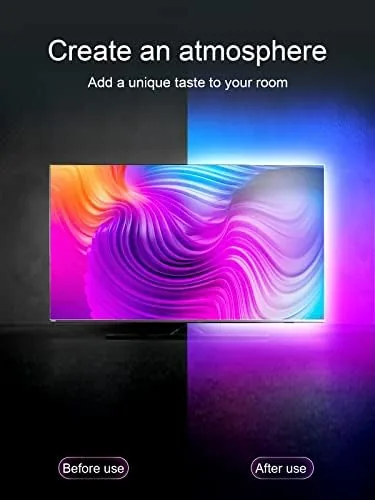 The KANTUTOE TV Backlights, 13.1FT LED Lights for 32-65 Inch TV in real use
