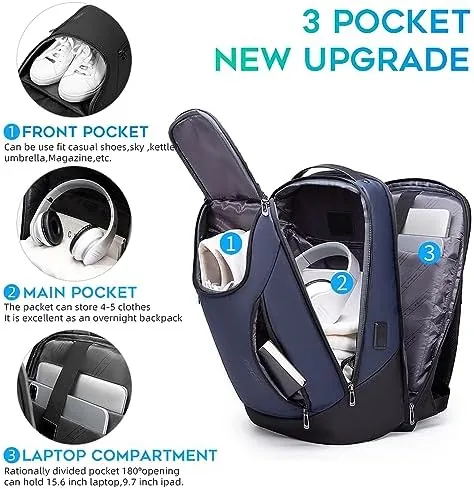 Close look at the BANGE Business Smart Backpack Waterproof fit 15.6 Inch Laptop Backpack build quality