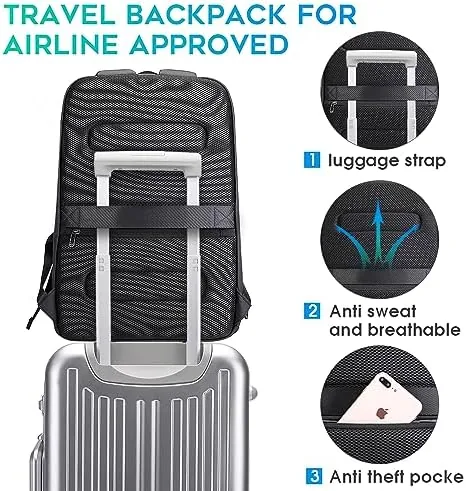The BANGE Business Smart Backpack Waterproof fit 15.6 Inch Laptop Backpack in real use