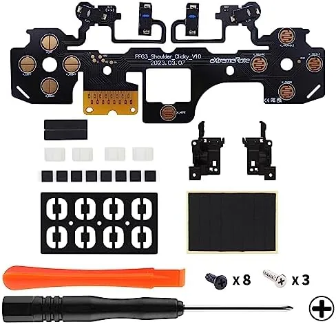 The DualSense controller opened with the trigger modules being swapped in place