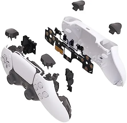 The modified controller sitting next to a back button attachment for comparison