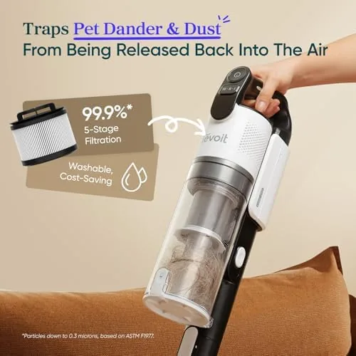 Another view of the Levoit Cordless Vacuum Cleaner, Anti-Tangle for Pet Hair, Up to