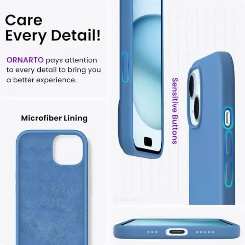 Another view of the ORNARTO Compatible with iPhone 15 Case 6.1, Slim Liquid Silicone