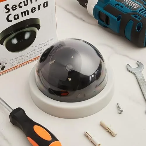 The 8 Pack Fake Security Cameras, Dummy CCTV Dome with Flashing compared in context