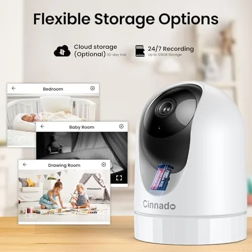 The Cinnado 2K Security Camera Indoor for Pet/Dog/Baby with Phone App compared in context