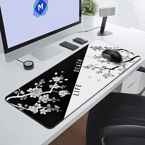 The DIGSOM Mouse Pad Black and White Cherry Blossom Pattern, 31.5 in real use