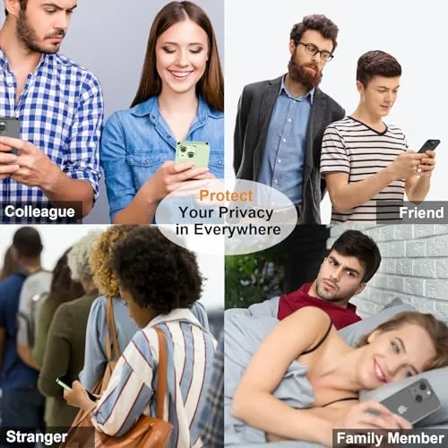 Another view of the QHOHQ 3 Pack Privacy Screen Protector for iPhone 15 Pro