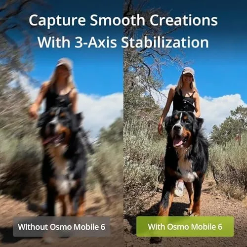 The DJI Osmo Mobile 6 with a phone mounted on the extension rod
