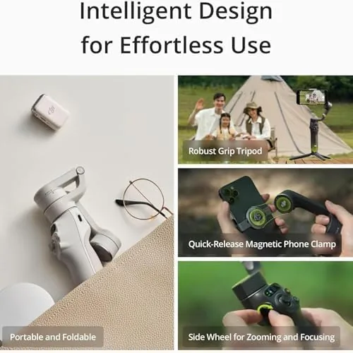 The DJI Osmo Mobile 6 with the controls highlighted