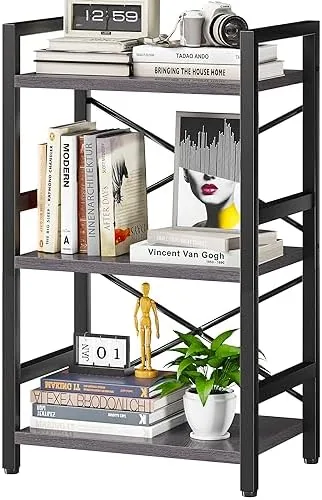 Homeiju Bookshelf, 3 Tier Industrial Bookcase, Metal Small Bookcase, Rustic Etagere Book Shelf Storage Review: Tested and Rated