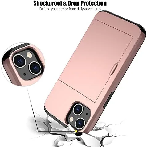 Another view of the Nvollnoe for iPhone 15 Case with Card Holder Rose Gold