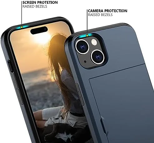 The Nvollnoe for iPhone 15 Case with Card Holder Blue | in real use