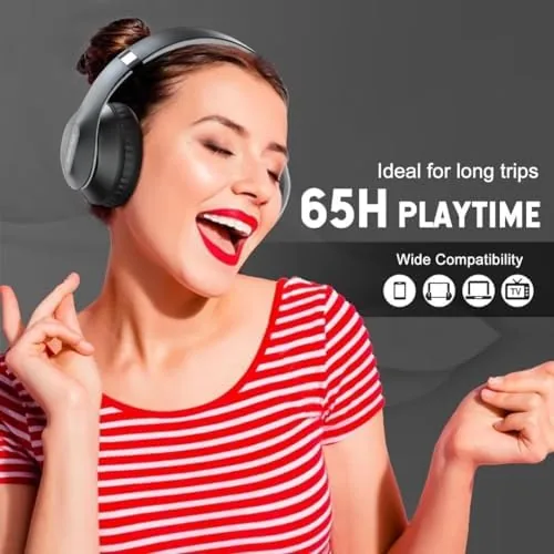 The Wireless Bluetooth Headphones Over Ear V6.0 HiFi Stereo with Mic in real use
