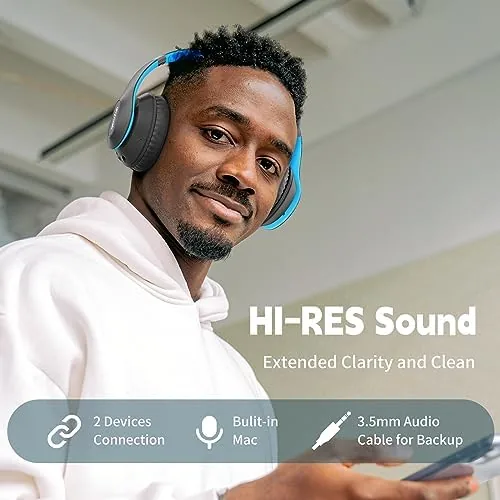 Close look at the Wireless Bluetooth Headphones Over Ear V6.0 HiFi Stereo with Mic build quality