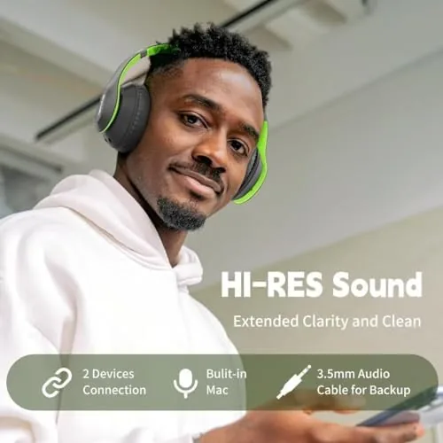 Close look at the Wireless Bluetooth Headphones Over Ear V6.0 HiFi Stereo with Mic build quality