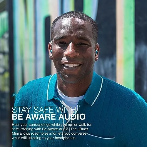 The JLab JBuds Mini, True Wireless Earbuds, Bluetooth Multipoint, IP55 Sweat compared in context