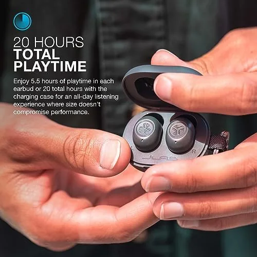 The JLab JBuds Mini, True Wireless Earbuds, Bluetooth Multipoint, IP55 Sweat in real use