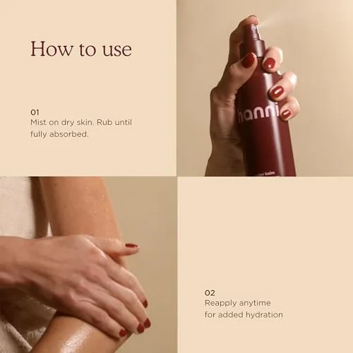 The HANNI Water Balm Instant Hydration Body Mist, 200 mL / in real use