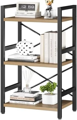 Homeiju Bookshelf, 3 Tier Industrial Bookcase, Metal Small Bookcase, Rustic Etagere Book Shelf Storage Review: Tested and Rated