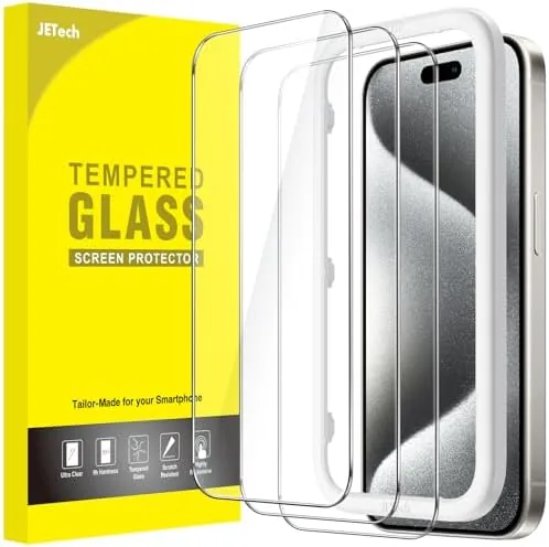 JETech Screen Protector for iPhone 15 Pro, 3-Pack | 9H Tempered Glass, HD Clear Review: Tested and Rated