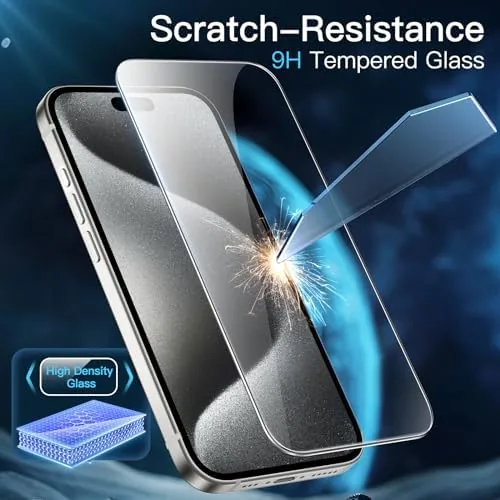 The JETech Screen Protector for iPhone 15 Pro, 3-Pack | 9H compared in context