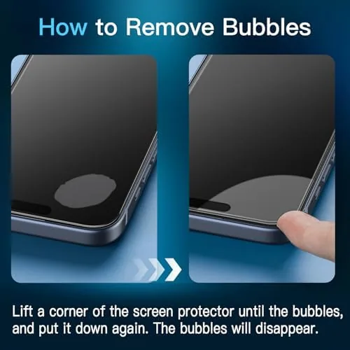 Close look at the JETech Privacy Screen Protector for iPhone 15 Pro, 2+2 Pack build quality