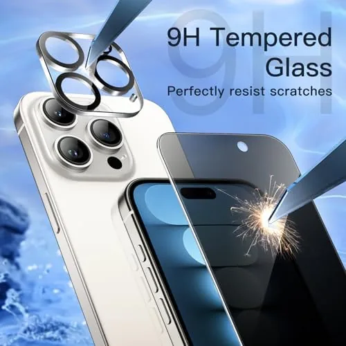 The JETech Privacy Screen Protector for iPhone 15 Pro, 2+2 Pack compared in context