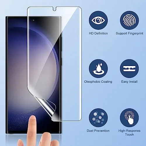 The LK 3 Pack for Samsung Galaxy S23 Ultra Screen Protector in real use