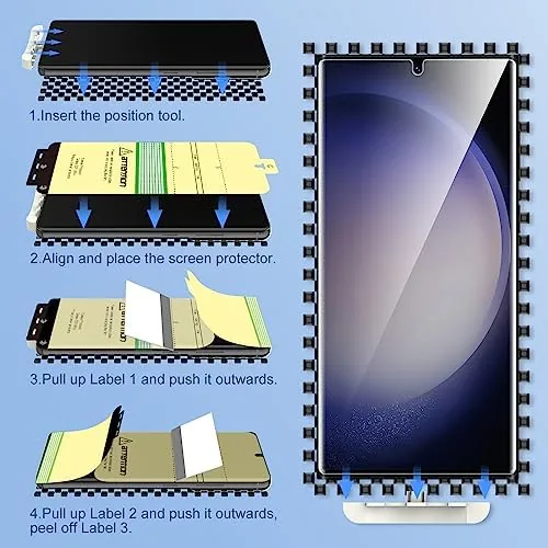 Another view of the LK 3 Pack for Samsung Galaxy S23 Ultra Screen Protector