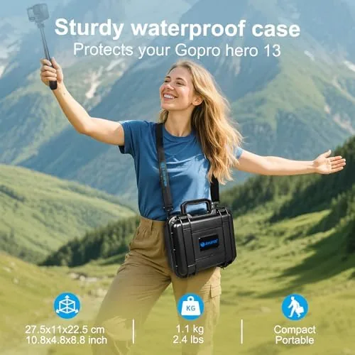The Lekufee Waterproof Hard Case Compatible with Gopro Hero 13/12/11/10/9/8,Mission 1 in real use