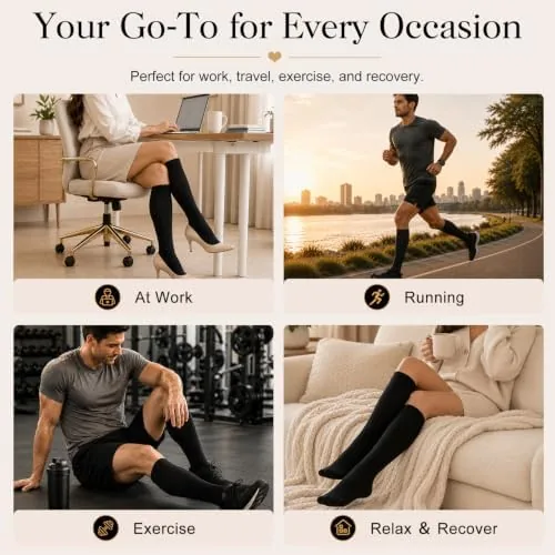 Testing the 4 Pairs-Compression Socks for Women&Men Circulation-Best Support for Nurses,Running,Athletic over two weeks