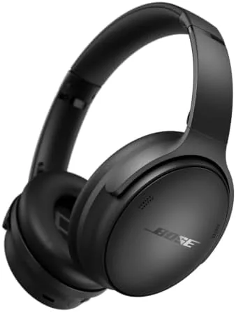 Front view of the Bose QuietComfort headphones in black