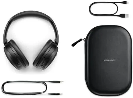 The Bose QuietComfort headphones in a coffee shop setting