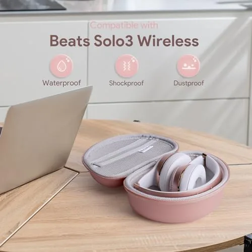Headphone case packed flat inside an open carry on bag