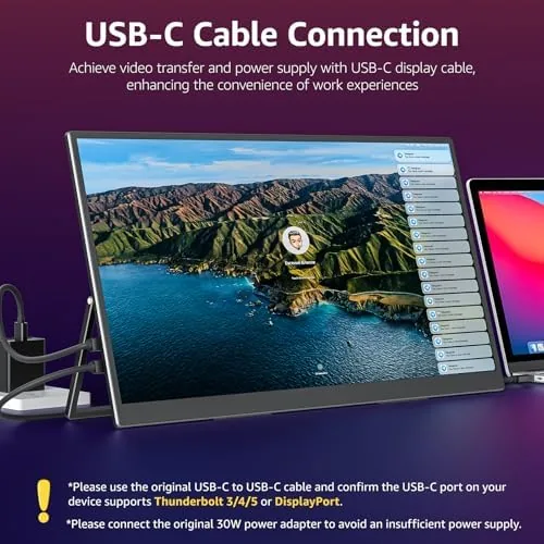 Close look at the VisionOwl Portable Monitor for Laptop, IPS USB-C HDMI Travel Second build quality