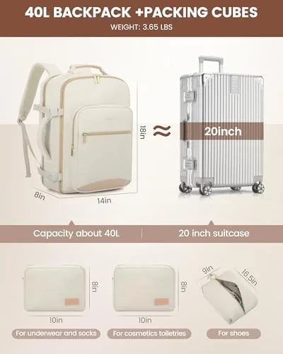 Another view of the LOVEVOOK 40L Travel Backpack Flight Approved Carry on Backpack,3 Packing