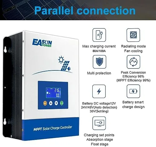 The POWLAND 100A MPPT Solar Charge Controller,12V/24V/36V/48V Auto,Max Input 150V LCD in real use