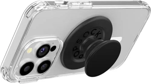 The PopGrip being pulled off the magnetic mount for wireless charging