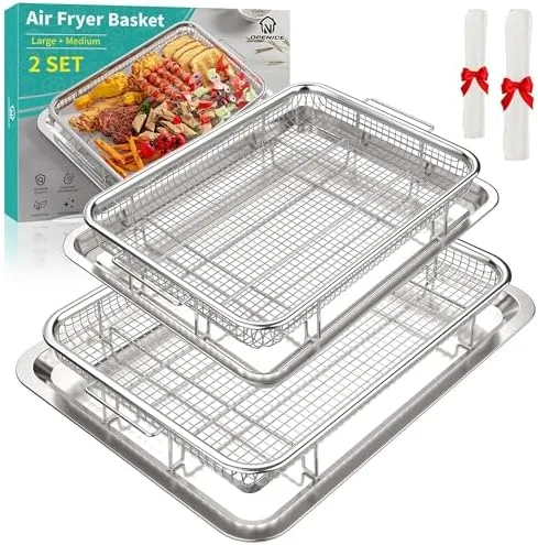 Air Fryer Basket, OPENICE 2 Set Air Fryer Pan and Crisper Tray for Oven Review: Tested and Rated