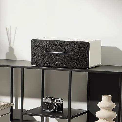 The Edifier D12 Integrated Desktop Computer Speakers with Bluetooth 5.0, Wireless in real use