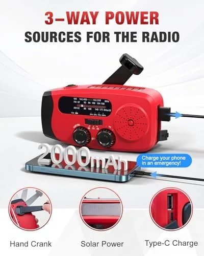 The Emgykit Hand Crank Radio with AM/FM/NOAA Weather Band,for Emergencies | compared in context