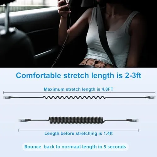 The cable in use during an evening drive with the car's infotainment screen visible