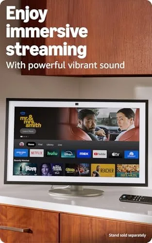 Echo Show 21 streaming a cooking show in the kitchen