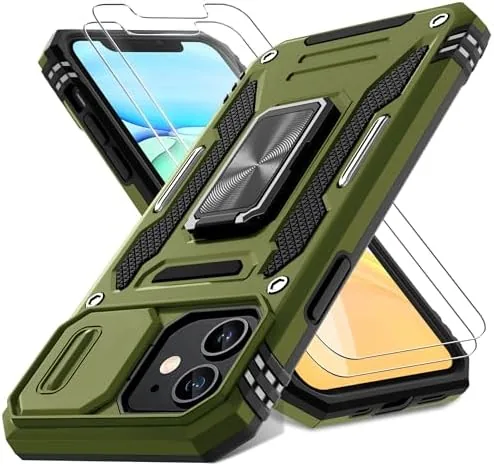 DEERLAMN Case for iPhone 11 with Slide Camera Cover+Screen Protector(2 Packs),Rotated Ring Kickstand Military Review: Tested and Rated