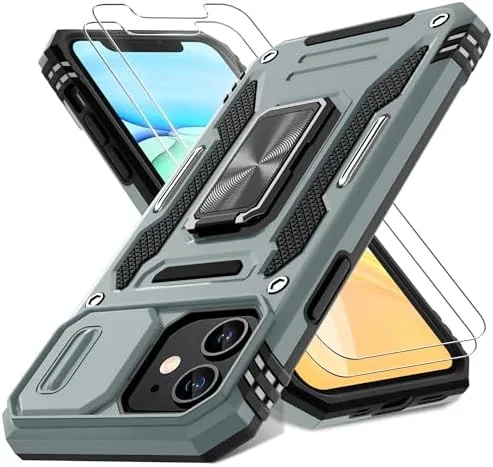 DEERLAMN Case for iPhone 11 with Slide Camera Cover+Screen Protector(2 Packs),Rotated Ring Kickstand Military Review: Tested and Rated