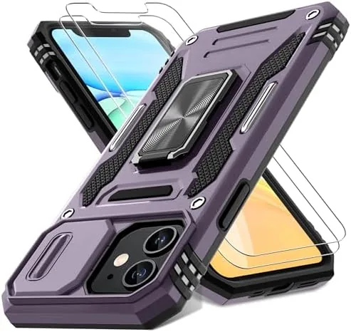 DEERLAMN Case for iPhone 11 with Slide Camera Cover+Screen Protector(2 Packs),Rotated Ring Kickstand Military Review: Tested and Rated